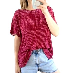 NWT We the Free People Bali Backpacker Oversized  Linen Flax /Coton T Shirt . S